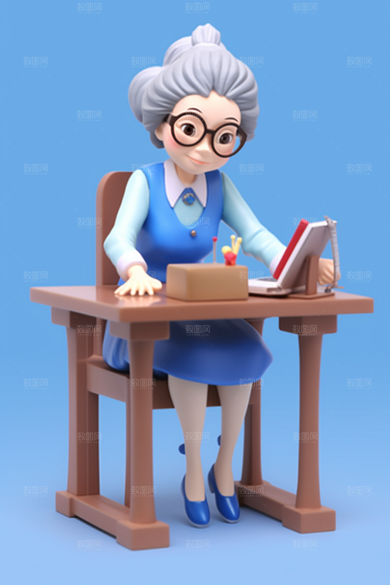 老师卡通IP模型