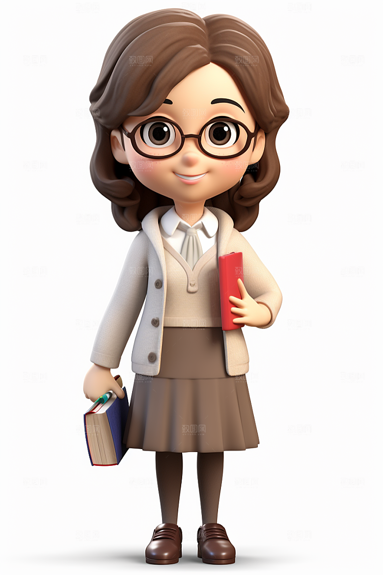 老师教学卡通模型