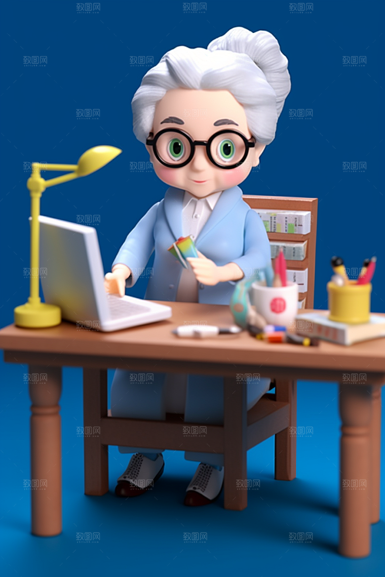 老师卡通形象模型