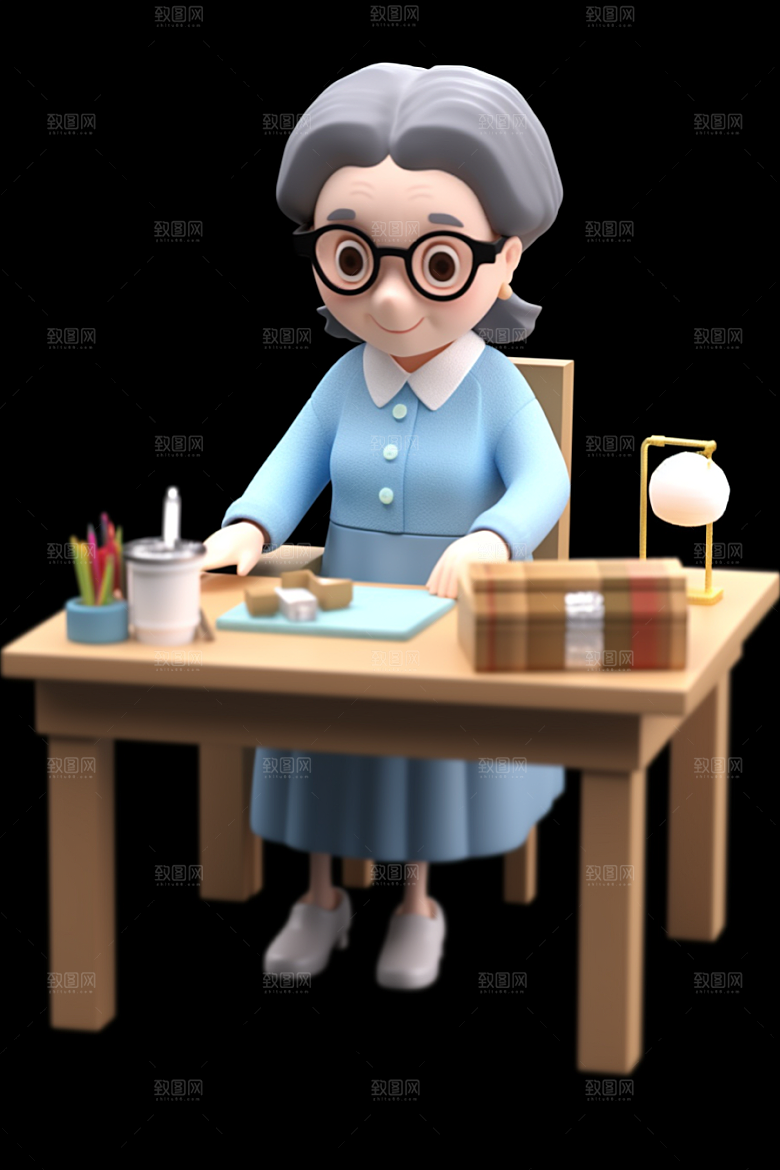 老师卡通形象模型