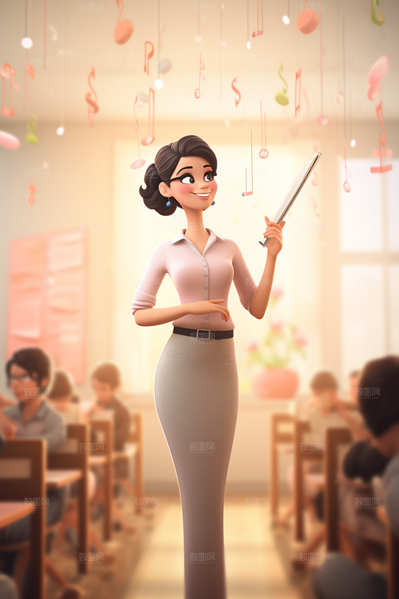 老师形象3D模型