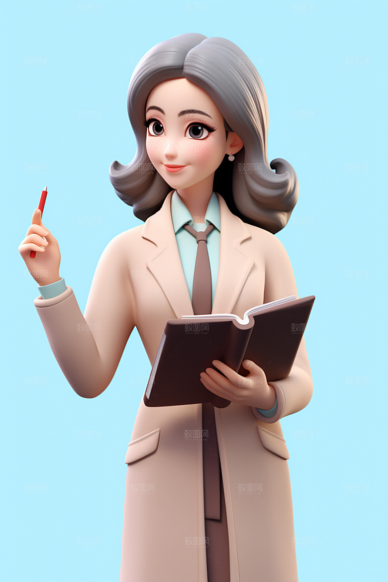 老师教育卡通模型