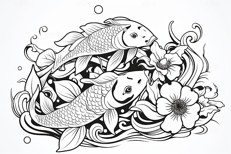 素描荷花池塘写生手绘插画