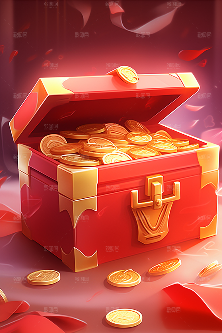 金融礼包3D新年促销模型