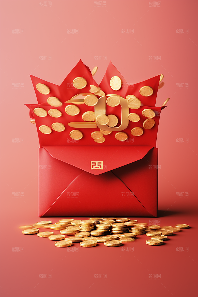 金融礼包新年促销立体模型
