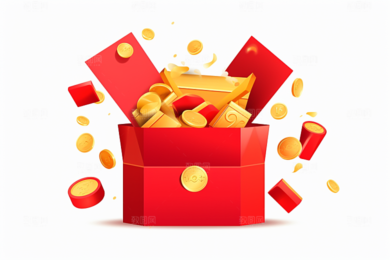 金融礼包立体新年促销模型