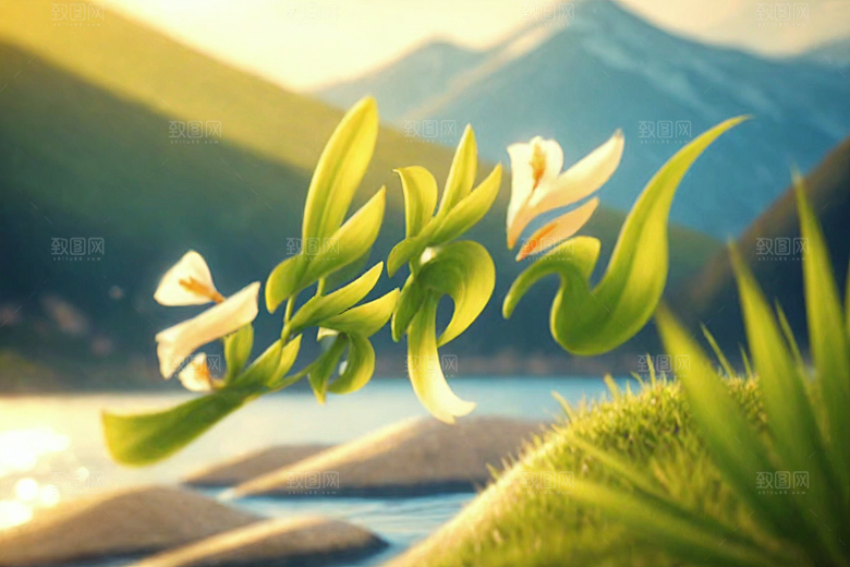 立春3D绿色艺术字