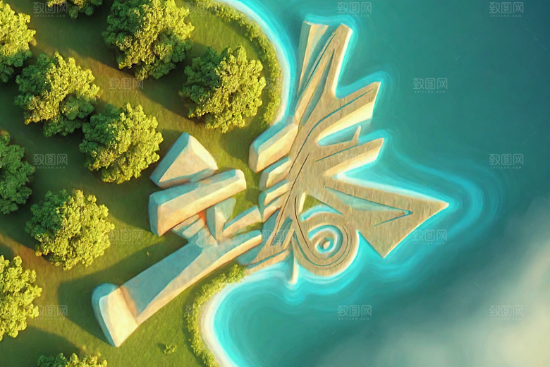 立春清新3D艺术字