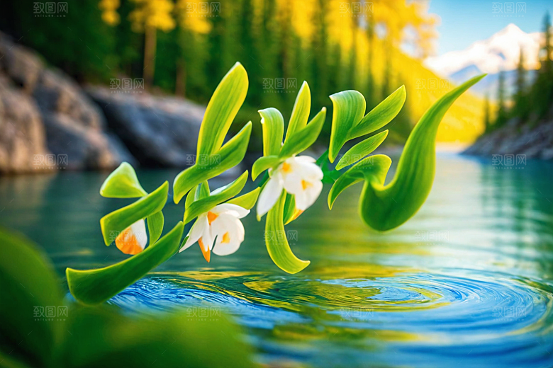 立春节气绿色艺术字