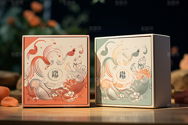 中式礼盒中国风雅致样机