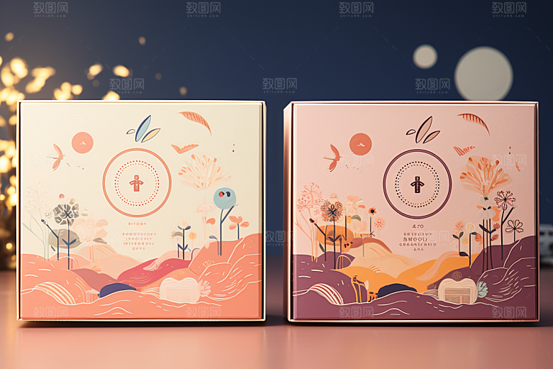 中式礼盒包装设计实物样机
