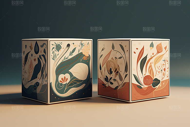 中式礼盒雅致立体样机