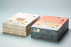 中式礼盒包装盒立体样机