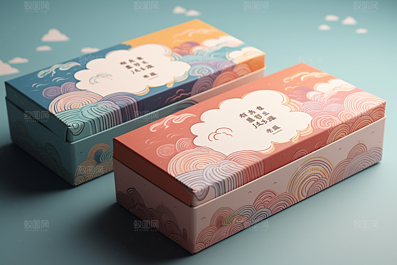 中式礼盒立体雅致样机