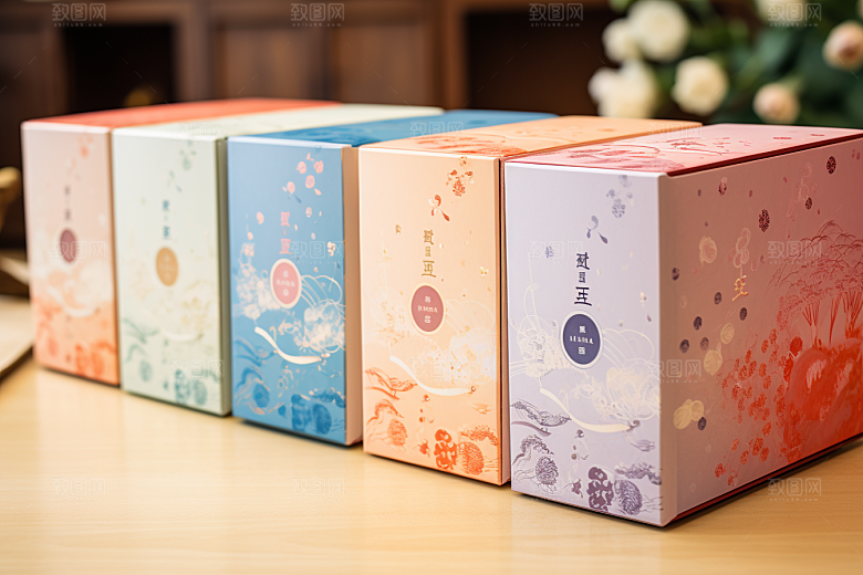 中式礼盒中国风清新样机