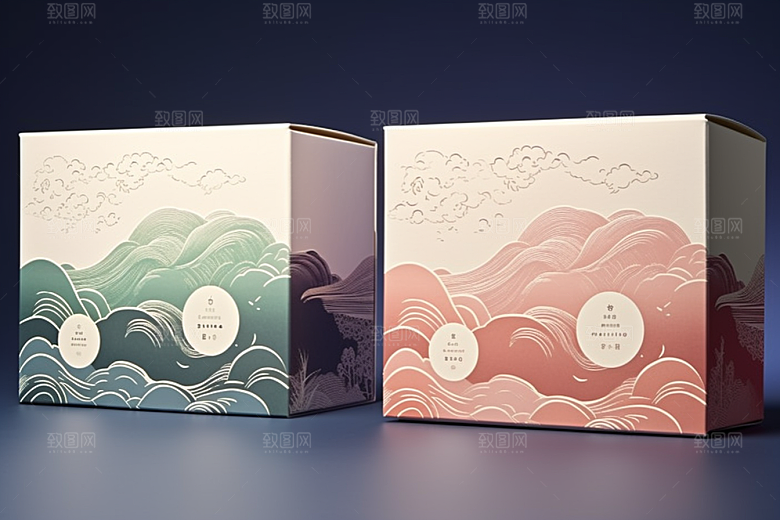 中式礼盒礼物中国风样机