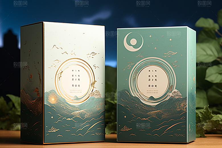 中式礼盒实物包装盒样机