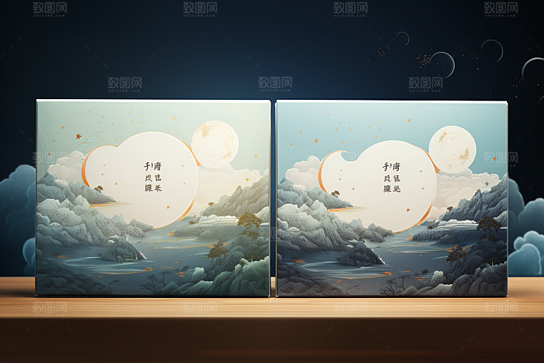 中式礼盒礼物大气样机