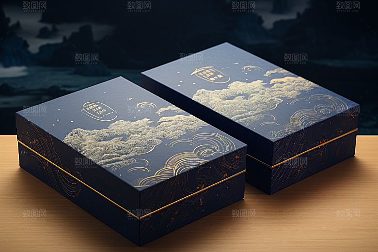 中式礼盒礼物实物样机