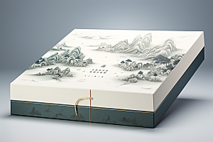 中式礼盒雅致中国风样机