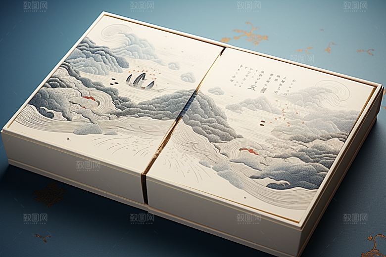 中式礼盒中国风礼物样机