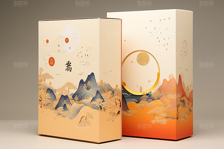 中式礼盒中国风雅致样机