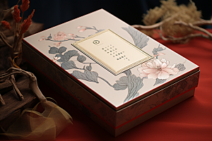 中式礼盒立体包装设计样机