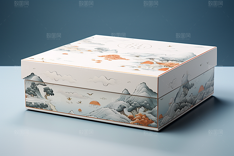 中式礼盒实物包装设计样机