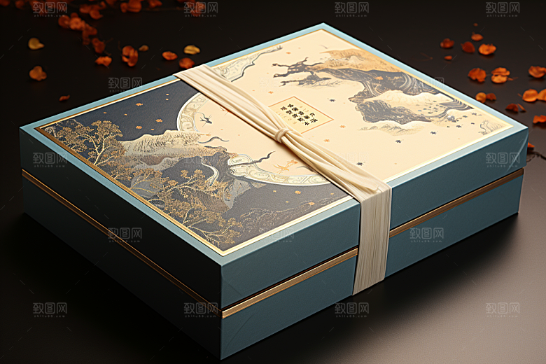 中式礼盒清新中国风样机