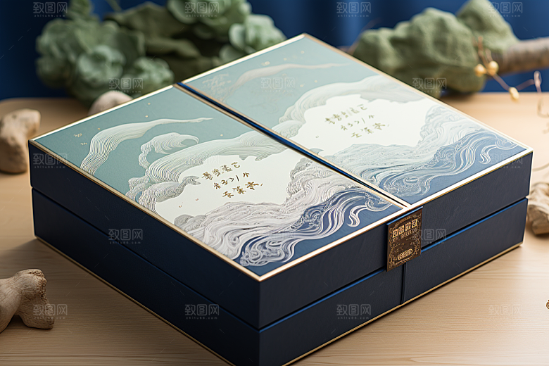 中式礼盒中国风立体样机