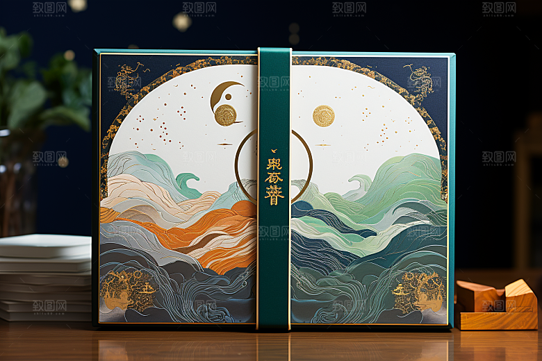 中式礼盒礼物实物样机
