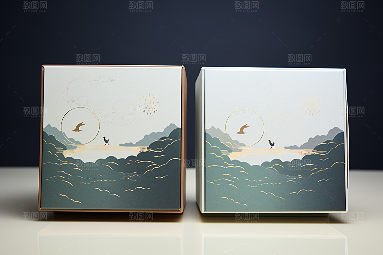 中式礼盒中国风包装盒样机