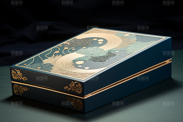 中式礼盒立体实物样机