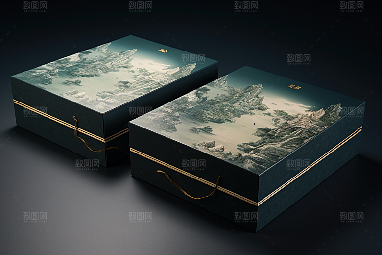 中式礼盒大气包装设计样机