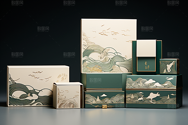 中式礼盒大气包装设计样机