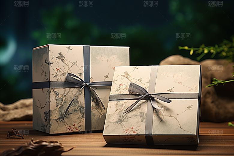中式礼盒包装设计大气样机