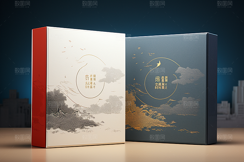 中式礼盒雅致高端样机