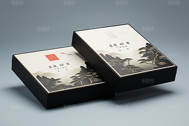 中式礼盒中国风实物样机