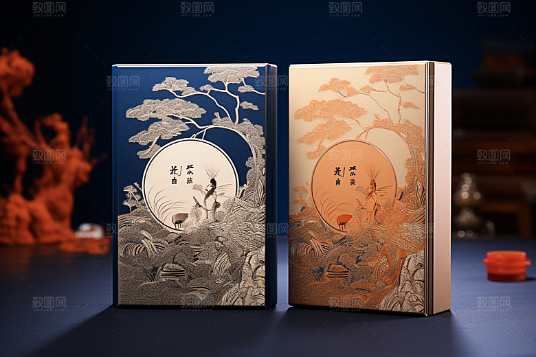 中式礼盒高端礼物样机