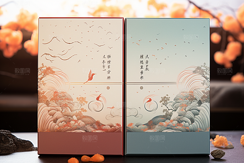 中式礼盒礼物高端样机