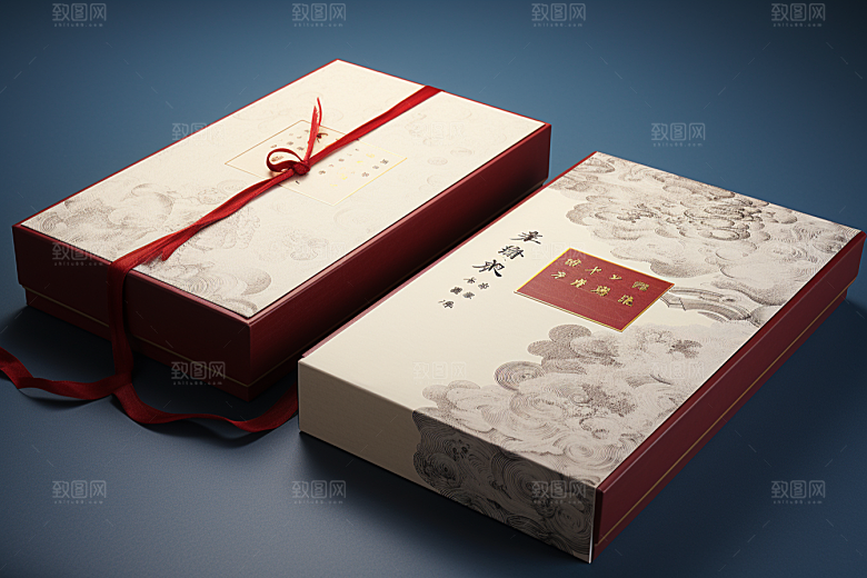 中式礼盒中国风包装设计样机
