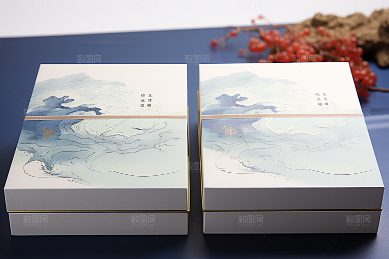 中式礼盒立体高端样机