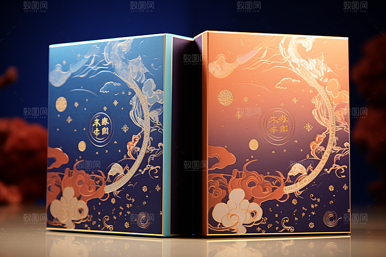 中式礼盒清新高端样机