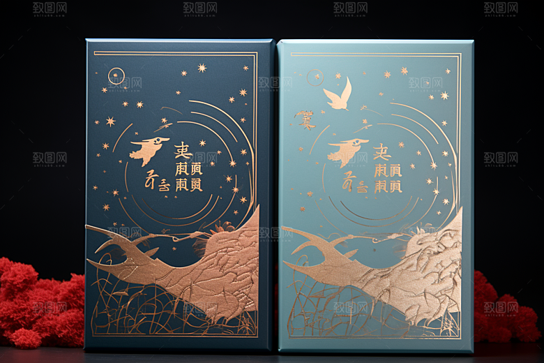 中式礼盒立体中国风样机