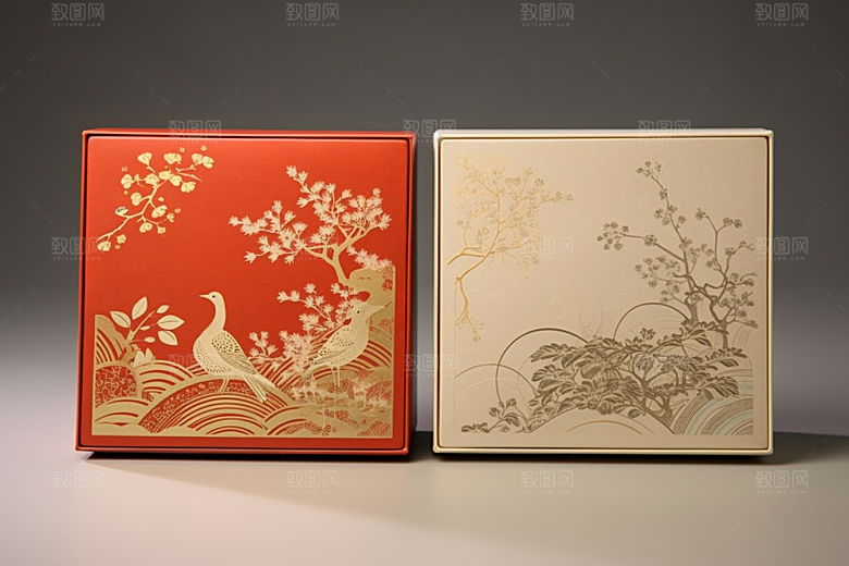 中式礼盒包装设计中国风样机