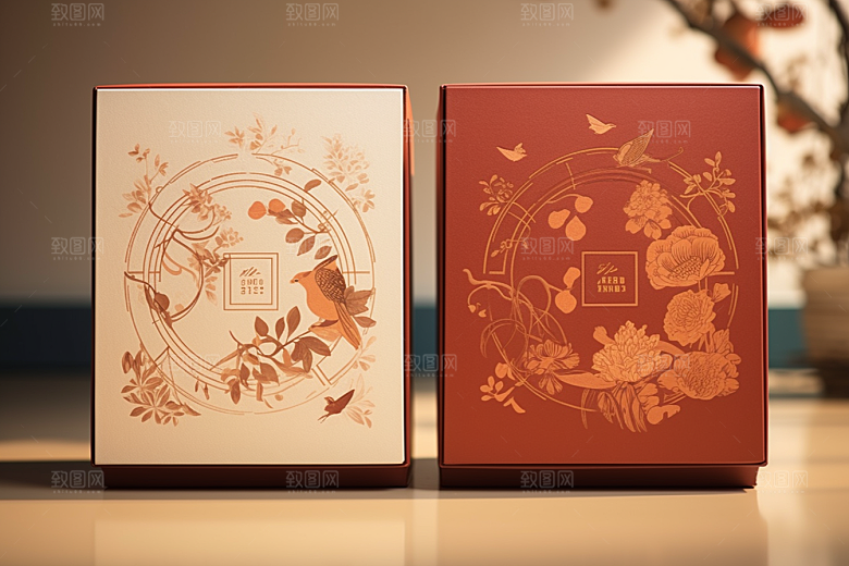中式礼盒中国风雅致样机