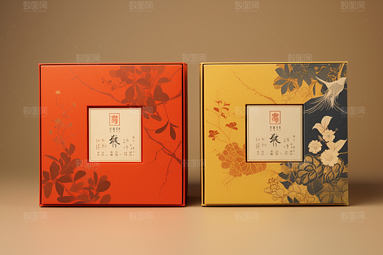 中式礼盒高端立体样机