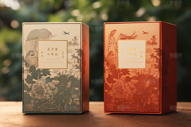 中式礼盒实物包装设计样机