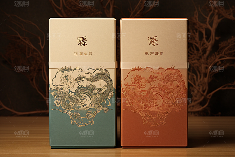 中式礼盒礼物实物样机