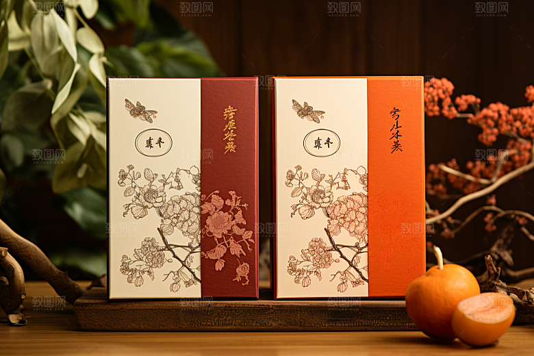 中式礼盒雅致实物样机